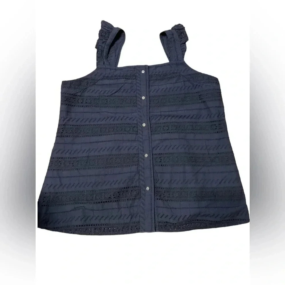 Loft Navy eyelet Flutter Strap Top
A/21​